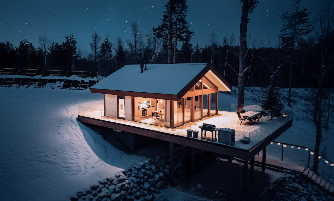 House at night