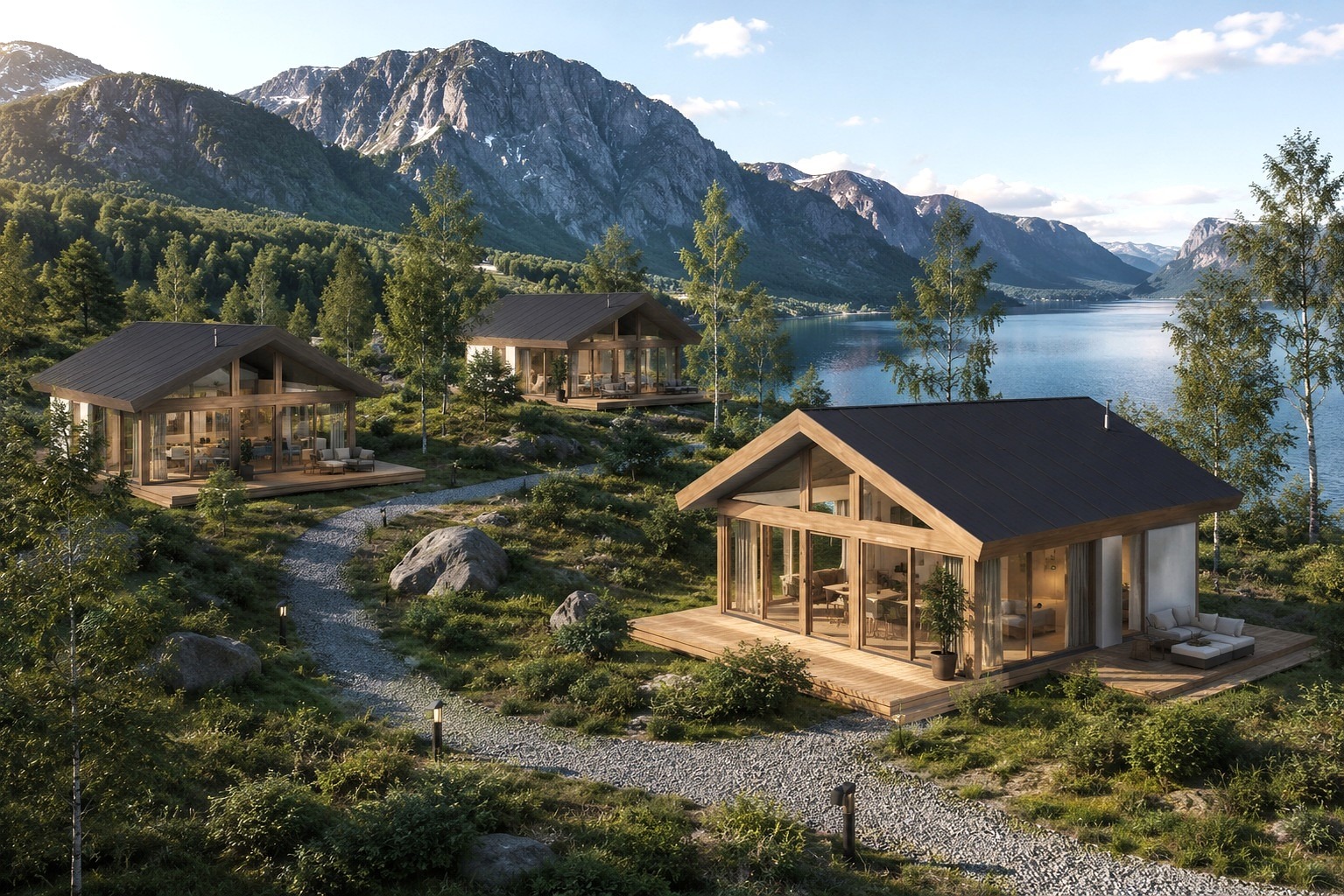 ODYL multiple house 3D render